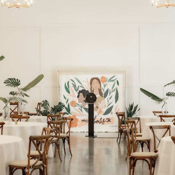 Wedding reception photo booth setup by Time Into Pixels